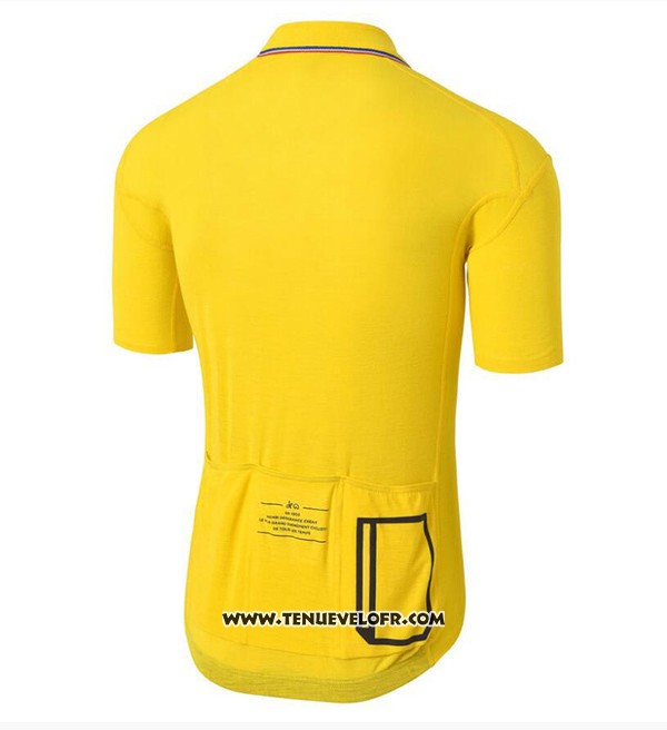 2017 Maillot Ciclismo Coq Sportif Tour DE France Jaune Manches Courtes et Cuissard